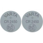 VARTA CR2450 lítium gombelem, 3 V, 560 mA, 2 db, Varta BR2450, DL2450, ECR2450, KCR2450, KL2450, KECR2450, LM2450 - aqua