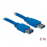 Delock USB 3.0 Hosszabbítókábel [1x USB 3.0 dugó, A típus - 1x USB 3.2 Gen 1 A alj] 2.00 m Kék Aranyozatt érintkező