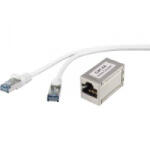 Renkforce RJ45 Hálózat Hosszabbítókábel CAT 6A S/FTP 15.00 m Szürke Védővel, Lángálló Renkforce