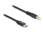 Delock 5.5x2.5mm -> USB-C notebook töltő kábel 1.5m fekete (87978) (87978) - aqua