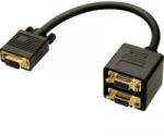 Lindy VGA Y adapter [1x VGA dugó - 2x VGA dugó] Fekete