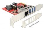 Delock 3xUSB3.0 1xLAN bővítő kártya PCIe (89382) (89382)