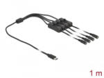Delock USB Type-C apa - 4 db. DC 5, 5 x 2, 1 mm anya csatlakozójú kábel 1m (86802)