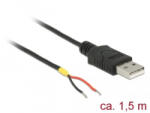 Delock USB 2.0 A > 2 db nyitott vezetékkel kábel 1, 5m (85664) (85664) - aqua
