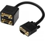 ASSMANN VGA TV, Monitor csatlakozókábel 1x VGA dugó - 2x VGA alj 0.20 m Fekete Digitus - aqua