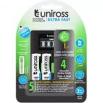 Uniross ULTRA processzoros AA/AAA gyorstöltő 4db 2700mAh AA akkumulátorral (UCU005A)