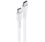 USAMS U43 adatkábel és töltő (Type-C - Type-C, 100W, PD gyorstöltés támogatás, 120cm) FEHÉR (SJ459_W)