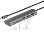 Renkforce 3+2 Port USB 3.1 hub Beépített SD kártyaolvasóval, Alumínium házzal Ezüst