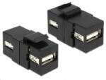 Delock Keystone modul USB 2.0 A foglalat > USB 2.0 A foglalat, fekete (86367) (86367)