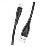 USAMS SJ397USB01 Lightning adat és töltő kábel 3m, fekete (1324003) (SJ397USB01)