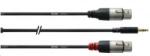 Cordial CFY 3 WFF 3.5mm Jack apa sztereo -> 2x XLR 3 pólus anya (CFY 3 WFF) - aqua