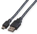 Roline USB 2.0 A - Mini USB (5pin) kábel 0, 8m fekete (11.02. 8708-10)