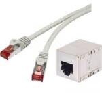 Renkforce RJ45 Hálózat Hosszabbítókábel CAT 6A S/FTP 20.00 m Szürke Védővel, Lángálló Renkforce