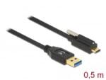 Delock SuperSpeed USB 10 Gbps (USB 3.2 Gen 2) kábel A-típusú apa csatlakozó - USB Type-C apa csatlakozó csavarral a tetején, 0, 5m (84025) (84025)