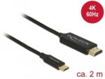 Delock USB Type-C koax kábel HDMI-hoz (DP Alt Mode) 2m (84905)