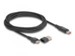 Delock USB-C + USB A-típusú apa - USB-C apa kábel PD 3.1, 140W tápjelzővel 1, 20 m (88137) (88137)