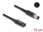 Delock Laptop töltőkábel adapterkábel USB Type-C anya - HP 7, 4 x 5, 0 mm apa 15 cm (60032) (60032)