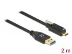 Delock SuperSpeed USB (USB 3.2 Gen 2) kábel A-típusú apa csatlakozó - USB Type-C apa csatlakozó csavarral a tetején, 2m (84031)