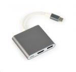 Gembird Cablexpert USB-C -> HDMI + USB-C + USB-A szürke (A-CM-HDMIF-02-SG) (A-CM-HDMIF-02-SG)