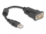 Delock USB-A- 1 x soros RS-232 D-Sub 9 tűs apa ferrit maggal 0, 25 m adapter (61549)