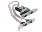 Delock 4x Soros RS-232 port bővítő kártya PCIe (90410) (90410) - aqua