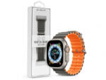 DEVIA Deluxe Series Sport6 Silicone Two-tone Apple Watch 42/44/45/49mm szilikon sport szíj szürke-narancssárga (ST381669) (ST381669)
