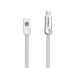 Nillkin PLUS III adatkábel és töltő (USB - microUSB - Type-C, gyorstöltés támogatás, 100cm, lapos kábel) FEHÉR