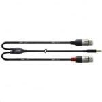Cordial CFY 1, 8 WFF Y-adapter 3.5mm Jack apa -> 2x 3 pólusú XLR anya 1.8m (CFY 1,8 WFF)
