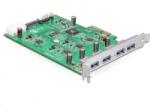 Delock 4x USB 3.0 bővítő kártya PCI-E (89325) (89325) - aqua