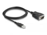 Delock Adapter USB 2.0 A-típusú apa - 1 x Soros RS-232 D-Sub 9 apa csavarokkal és csavaranyákkal elektromos kisülés (ESD) elleni védelemmel