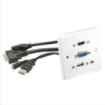 Lindy fali lemez Multi AV, HDMI, VGA, 3.5mm, USB, műanyag (60220) (60220)