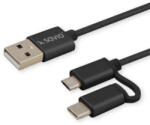 SAVIO CL-128 2in1 USB-A - micro USB / USB-C kábel 1m
