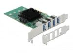 Delock 4x USB 3.0 port bővítő kártya PCIe (89048)