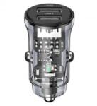 USAMS C31 autós töltő 2xUSB-A aljzat (5V/3A, PD gyorstöltő) fekete (CC162CC01)