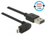 Delock EASY USB 2.0 Type-A -> Micro Type-B ívelt kábel 0, 5m fekete (83849)