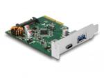 Delock 1x USB Type-C 1x USB Type-A port bővítő kártya PCIe (90299)
