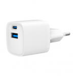 Gembird 1xUSB-A, 1xUSB-C hálózati töltő fehér 20W (TA-UC-PDQC20-W-01)