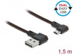 Delock EASY-USB 2.0 kábel USB-A - Micro USB 1.5m fekete (85272) (85272) - aqua