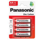 Panasonic elem (AA, R6R, 1.5V, cink-karbon) 4db / csomag (R6R-4BP / R6RZ/4BP) (R6R-4BP / R6RZ/4BP)