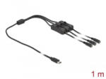 Delock USB Type-C apa - 3 db. DC 5, 5 x 2, 1 mm anya csatlakozójú kábel 1m (86801)