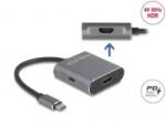 Delock USB Type-C megosztó (DP Alt Mode) - 2 x HDMI MST USB Type-C PD-vel (87805)