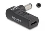 Delock Laptop töltőkábel adapter USB Type-C anya - 5, 5 x 2, 1 mm apa 90 fokban hajlított (60010) (60010) - aqua