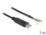 Delock USB-A és soros RS-232 közötti 3 nyitott vezetékkel 1 m adapterkábel (62930)