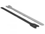 Delock Hurkolható kábelkötegelő 300 x 12 mm 10 db fekete (18688) (18688)