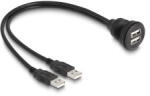 Delock beépíthető 2 x USB 2.0 A apa - 2 x USB 2.0 A anya kábel 1m (88104) (88104)
