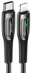 USAMS SJ518USB01 Type-C - Lightning gyorstöltő kábel 120cm fekete (SJ518USB01)