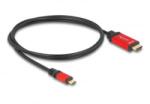 Delock USB Type-C - HDMI kábel (DP Alt Mode) 8K 60 Hz-hez HDR 1m piros (80095)