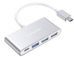 Lention 4in1 USB-C Hub ezüst színű (CB-TP-C13-SILNA2)