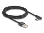 Delock USB-A - USB-C töltőkábel ívelt, 2m, fekete (80031)