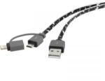 Renkforce USB 2.0 Csatlakozókábel [1x USB 2.0 dugó, A típus - 1x USB 2.0 dugó, mikro B típus, Apple Dock dugó Lightning] 20.00 cm Terepszínű
